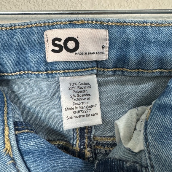 SO Light Blue Jean Shorts with Butterfly Accents - Picture 3 of 3